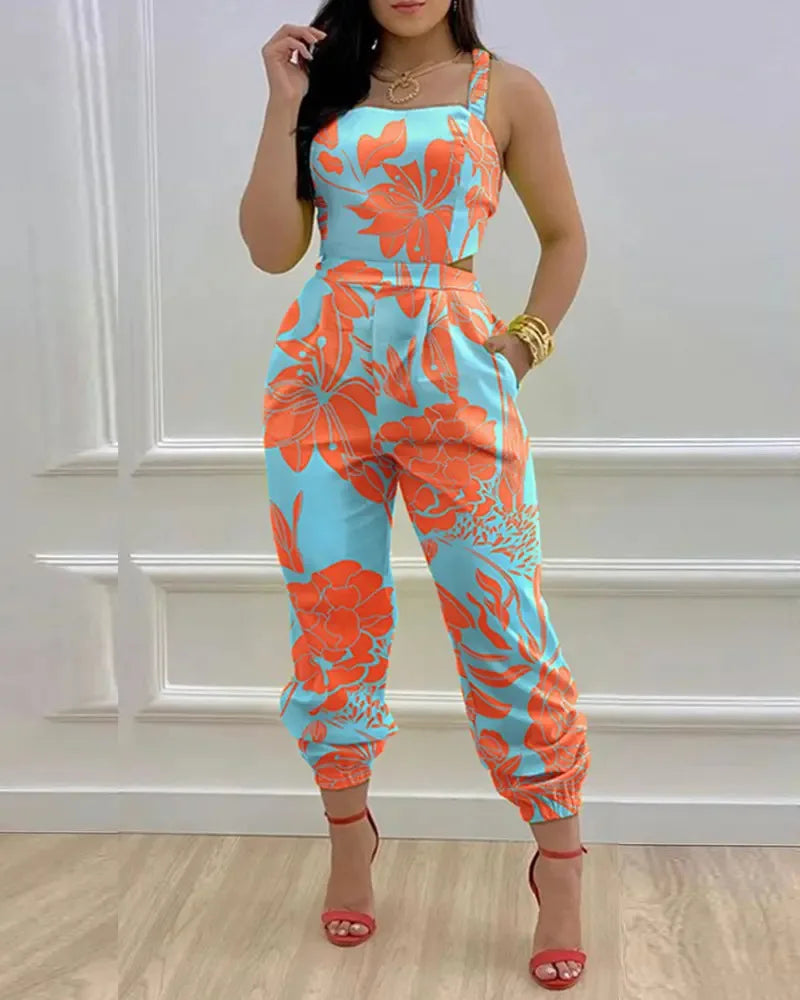 Elegant Summer Fashion Jumpsuit for Women - Shoulder Straps