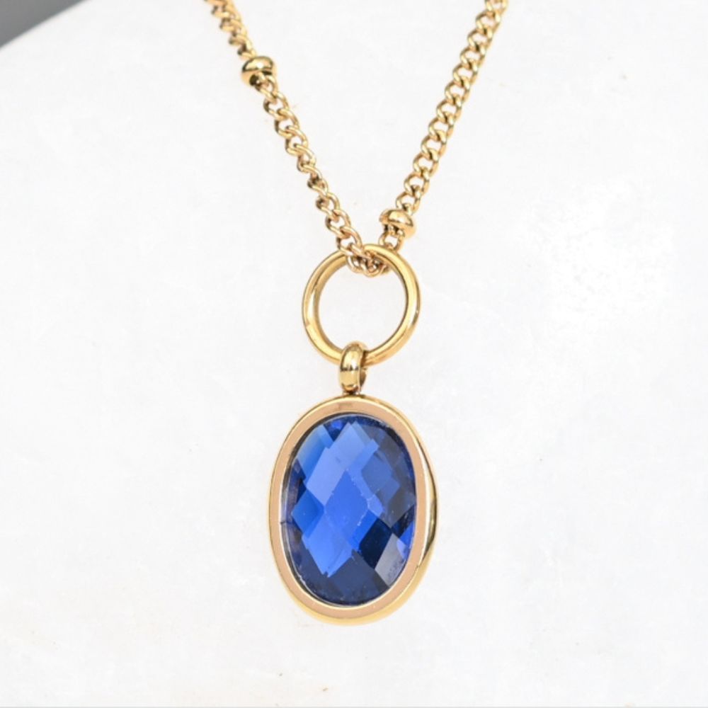 Birthstone Crystal Pendant Necklace