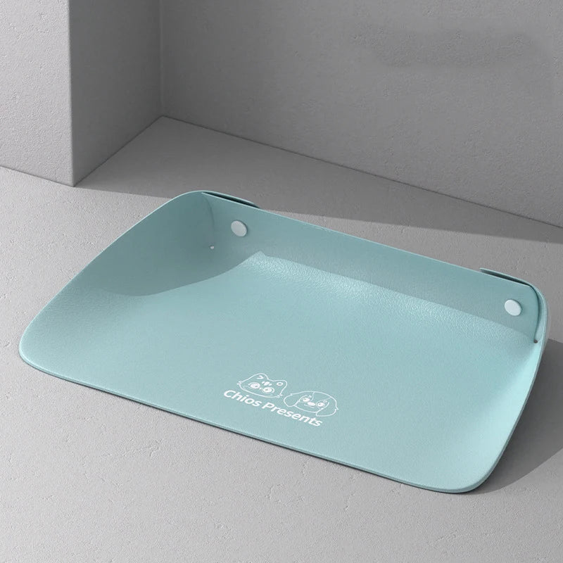 Pet Supplies PU Leather Pet Anti Spill Placemat Waterproof Creative Cat Bowl Mat Oil Resistant Thicken Pet Feeding Mat Puppy