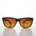 Classic Square Black Sunglasses with Amber Lens - Toni