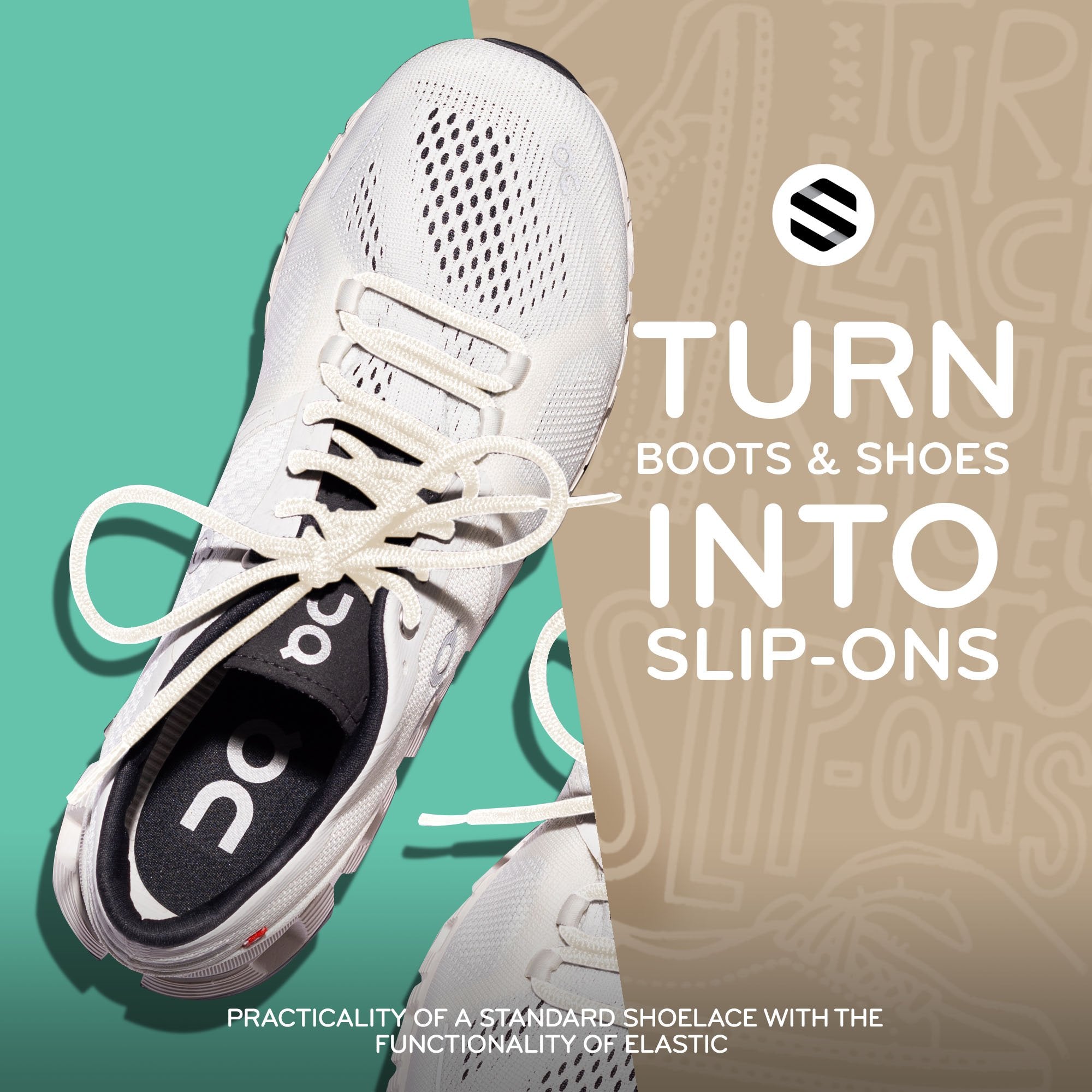 Ivory Round Elastic Stretch Shoe Laces