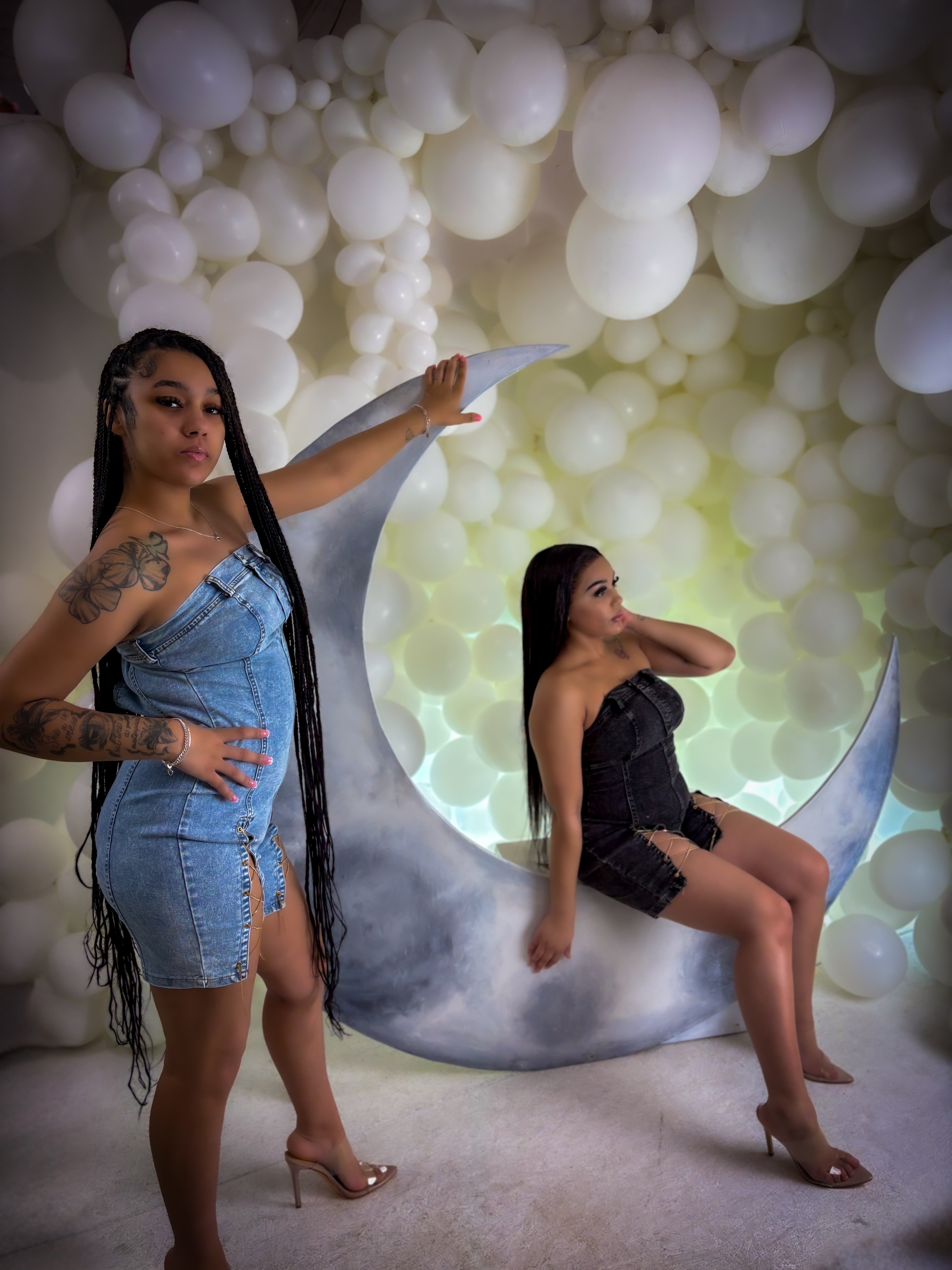 Chain Reaction Denim Romper