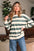 Rose Stripe Crew Neck Pullover Sweatshirt