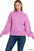 Zenana Balloon Sleeve Mock Neck Sweater
