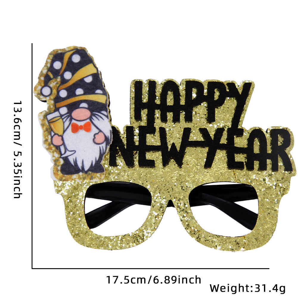 2024 New Year Party Funny Holiday Decorative Glasses Photo Props Glasses Frame