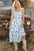 Kai Floral Shirred Knot Shoulder Sleeveless Long Dress