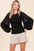 Mittoshop Mixed Media Textured Knit Chiffon Long Sleeve Top