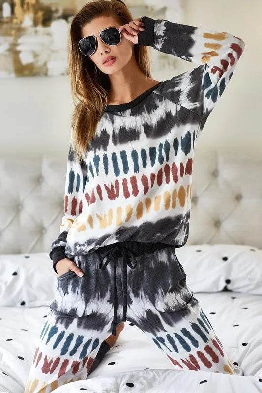 BiBi Tie Dye Print French Terry Top