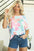 Kaeli Bowknot Waffle Crewneck Loose Short Sleeve Top