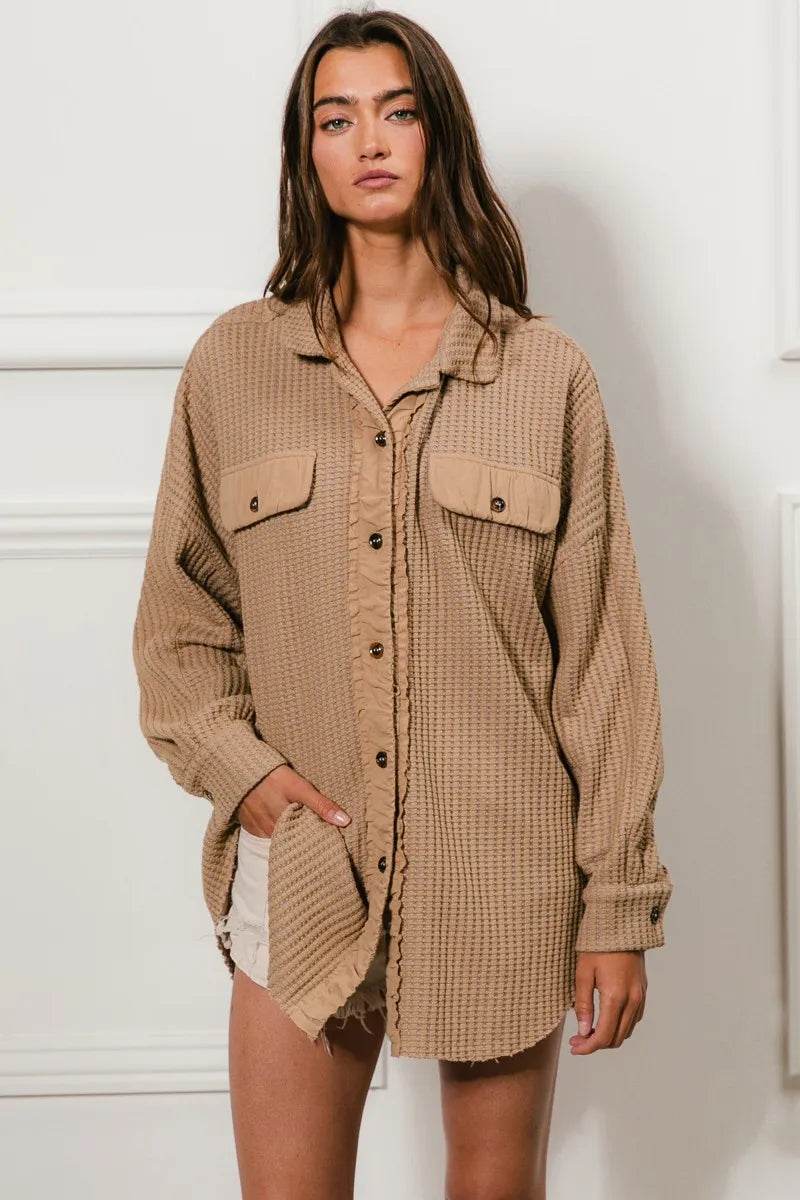 BiBi Heavy Waffle Oversized Shacket