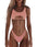 Bikini Women's Solid Color Split Swimsuit Hollow Snake Fabric Swimwear
