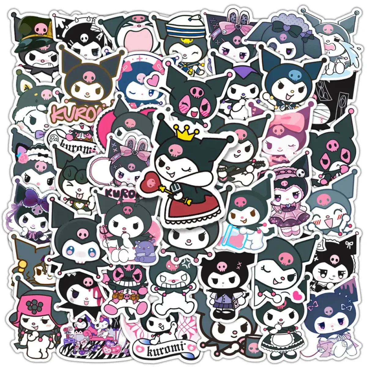 50pcs Sanrio Cartoon Stickers - Hello Kitty, Kuromi, My Melody