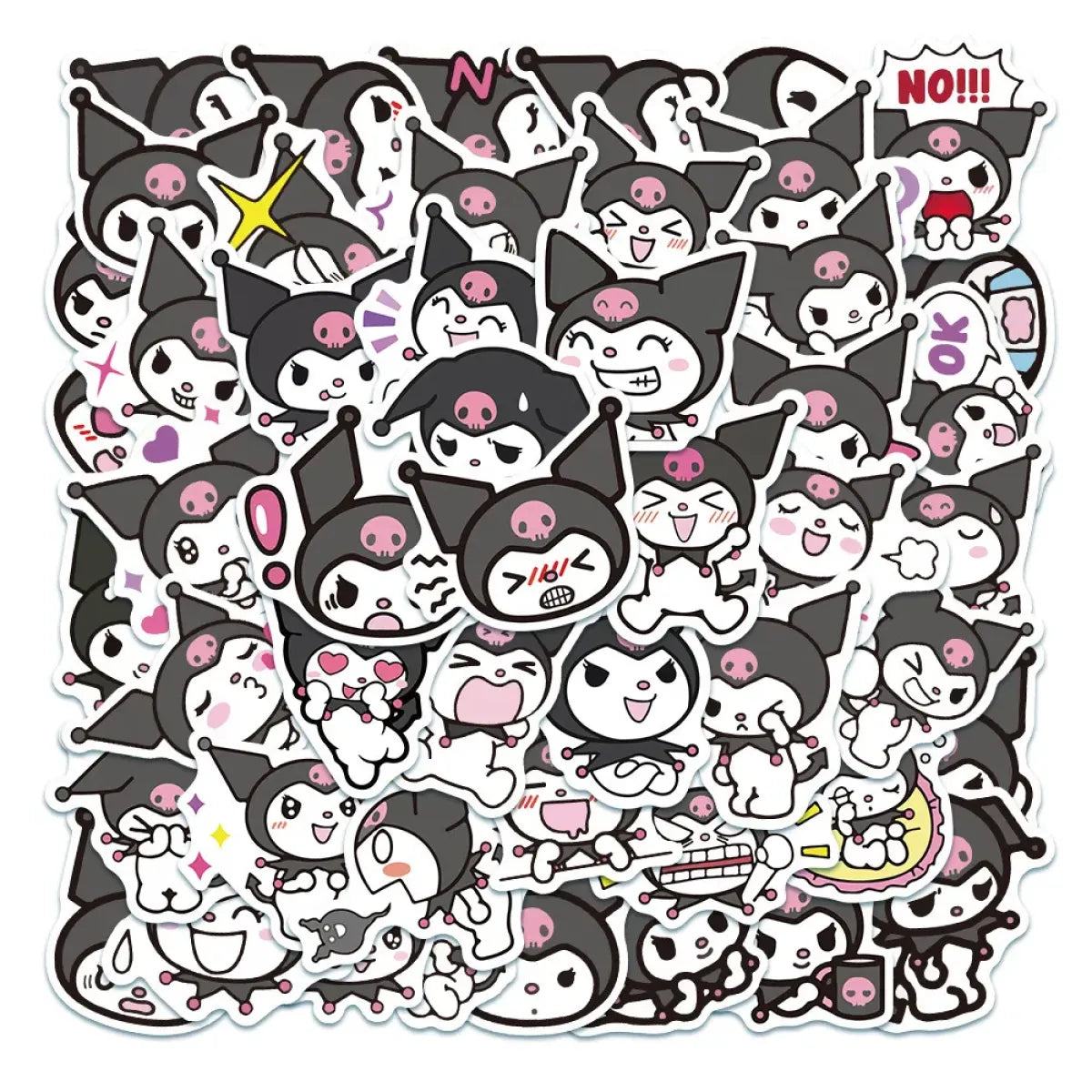 50pcs Sanrio Cartoon Stickers - Hello Kitty, Kuromi, My Melody