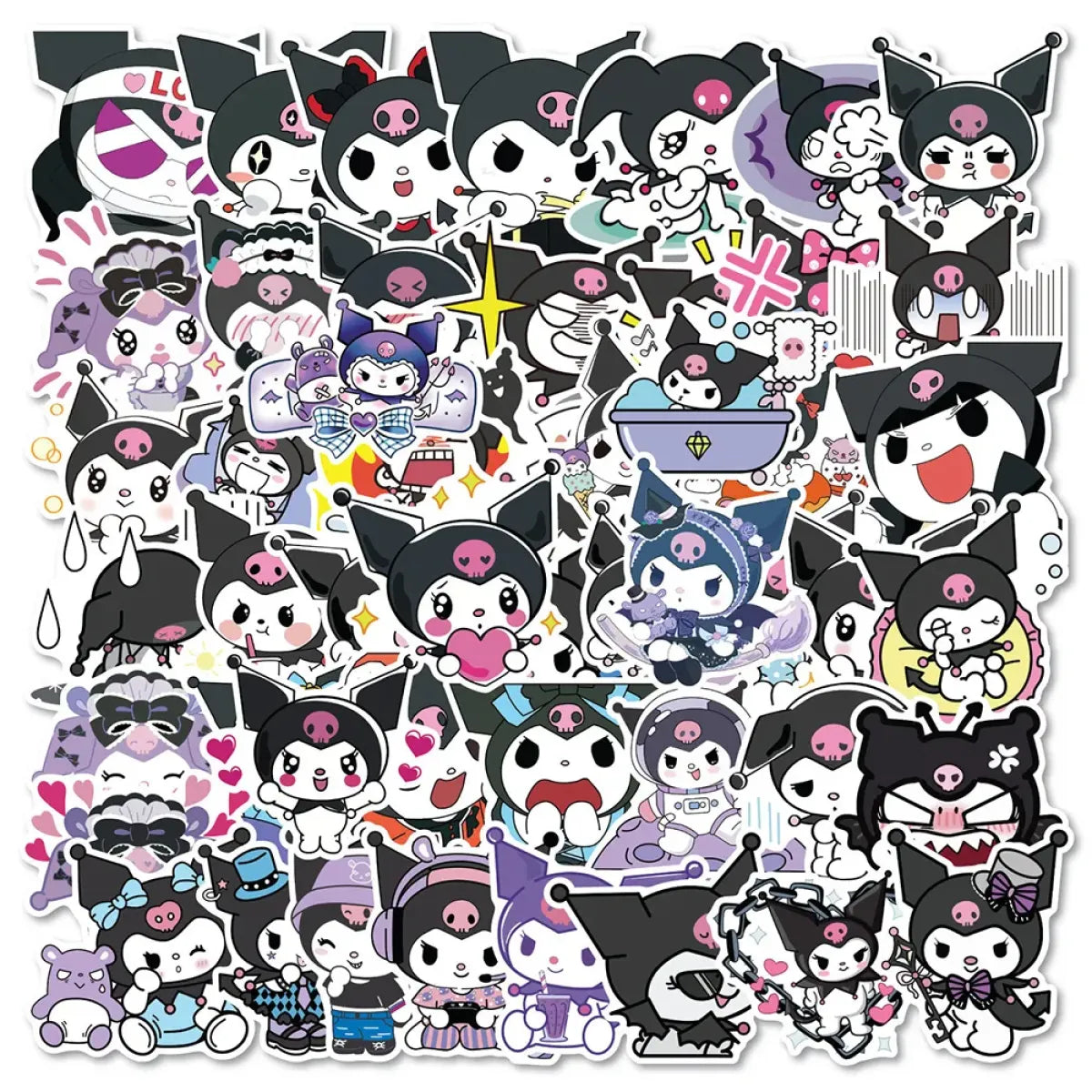 50pcs Sanrio Cartoon Stickers - Hello Kitty, Kuromi, My Melody