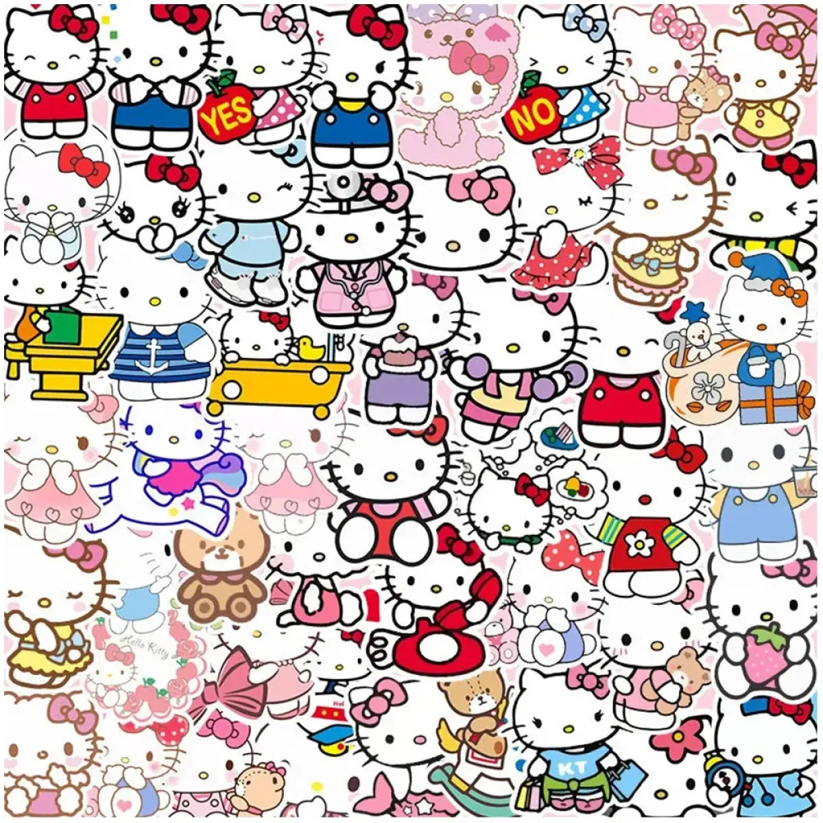 50pcs Sanrio Cartoon Stickers - Hello Kitty, Kuromi, My Melody