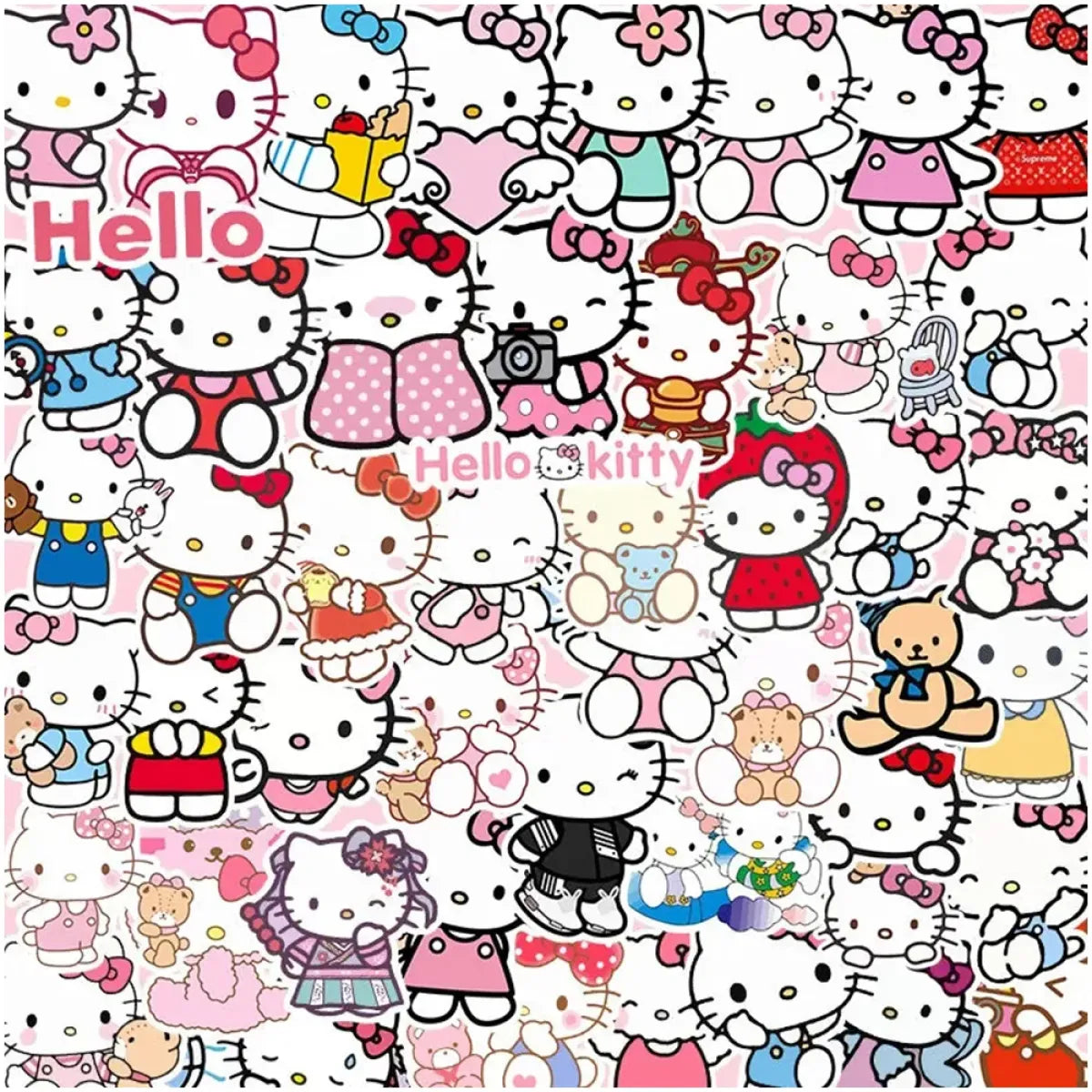 50pcs Sanrio Cartoon Stickers - Hello Kitty, Kuromi, My Melody