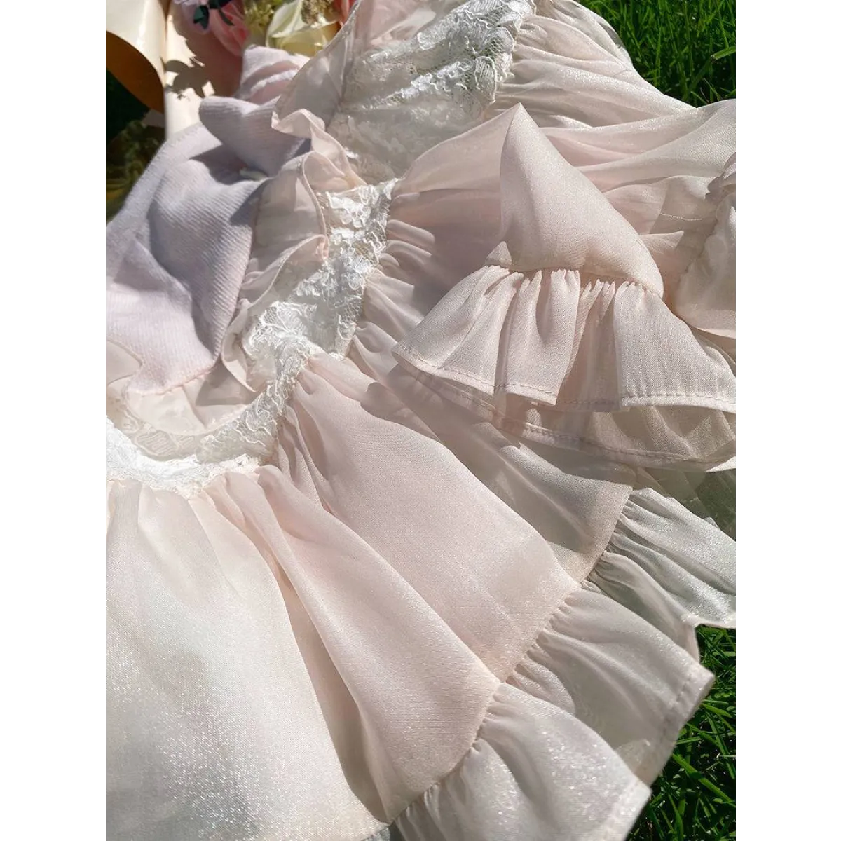 Angelic Lace Ruffle Mini Skirt