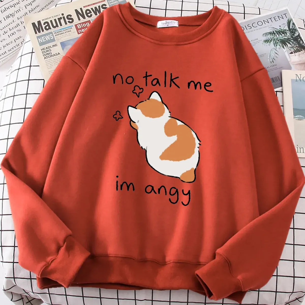 Kawaii "Im Angy" Cat Hoodie