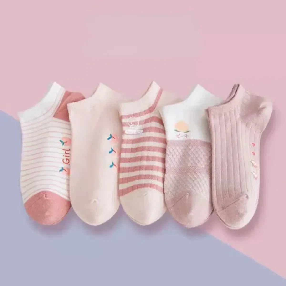 Ankle Boat Socks for Women - Breathable Spring Autumn Casual Socks