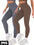 2 Pack Womens Seamless Ribbed Leggings Soft Slimming Yoga Pants, Ribbed Yoga Pants High Waisted Gym Leggings Sport Women Fitness Seamless Female