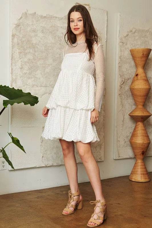 Davi & Dani Checker Print Side Pockets Textured Mini Dress