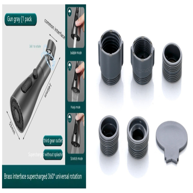 Kitchen Faucet Anti-splash Head Universal Rotating Supercharged Three-gear