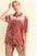Davi & Dani Crushed Velvet Button Front Easy Lounge Shirt Top