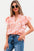 Nancy Floral Ruffle Sleeve Split Neck Blouse