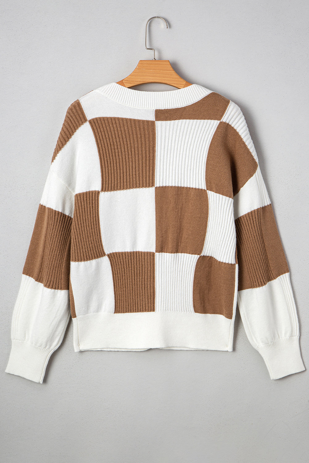 Julia Checkered Button Sweater Cardigan