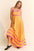 Davi & Dani Geo 2 Tone Printed Wavi Trim Tiered Maxi Dress