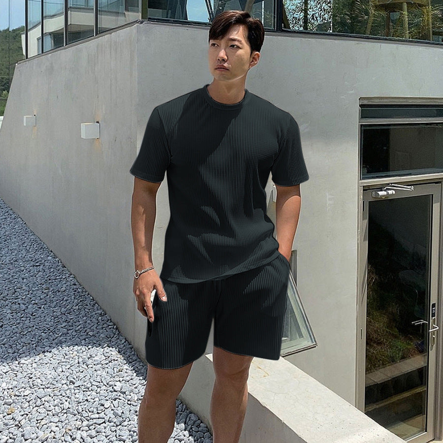 Pleated Draping Fitness Sports Thin Section Versatile Shorts Men's Elastic Breathable Quick-drying Summer Cool Loose Track Pants