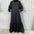 New Fashion Women's Patchwork Muslim Lace Up Solid Color Dress