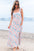 Nataly Floral Square Neck Backless Long Dress