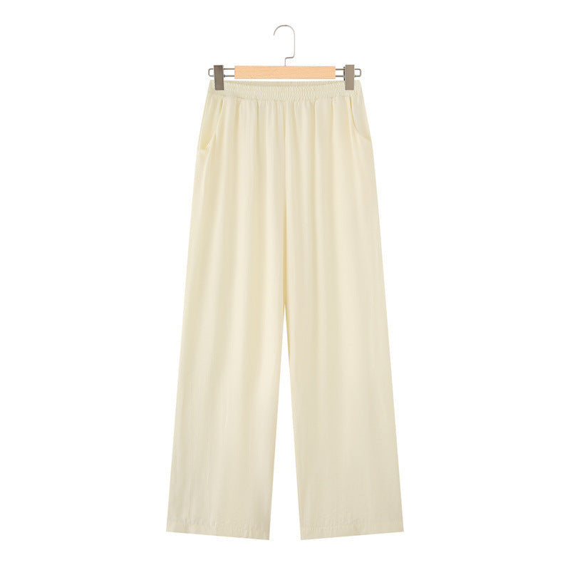 Long Sleeve Shirt Loose Wide Leg Pants Casual Two-piece Suit