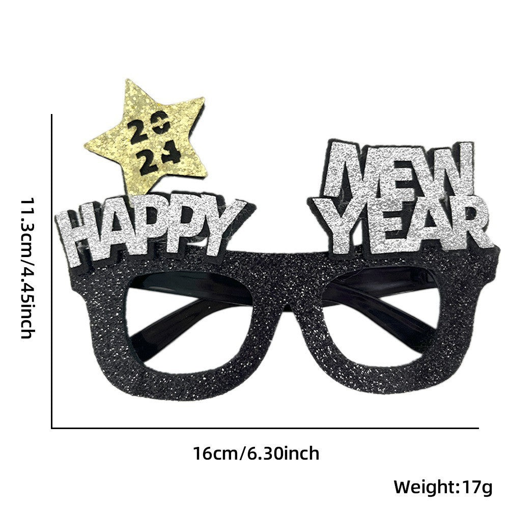 2024 New Year Party Funny Holiday Decorative Glasses Photo Props Glasses Frame