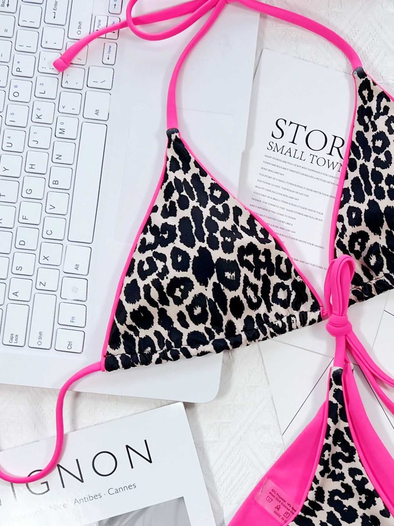 Bold & Wild: Pink Leopard Print Tie Bikini 2 Piece