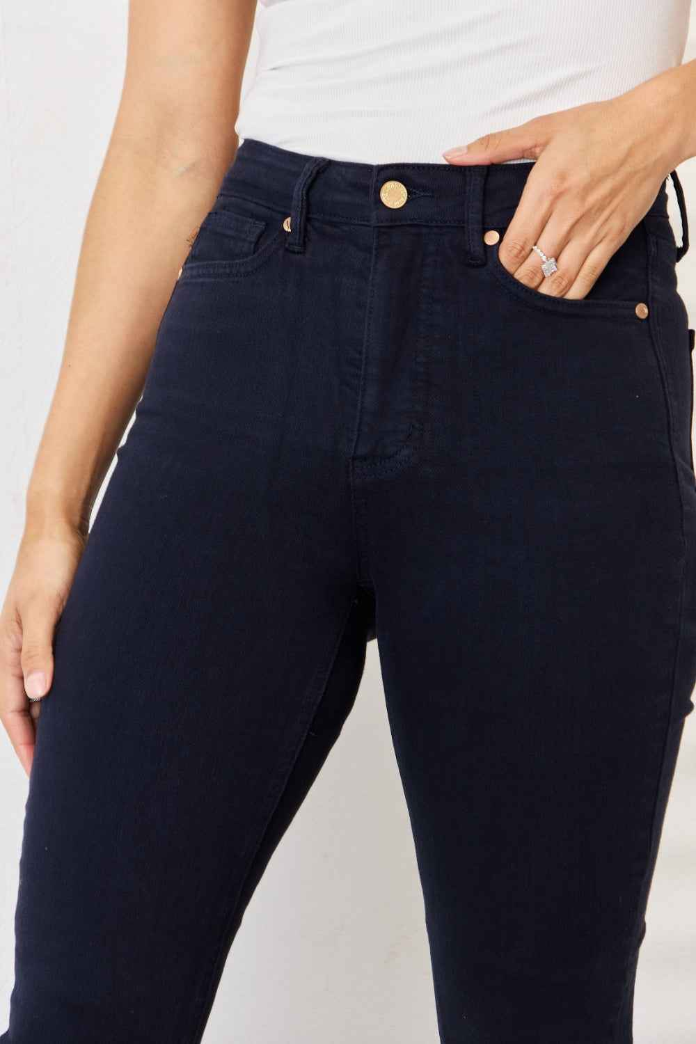 Judy Blue Tummy Control Skinny Jeans - Full Size Garment Dyed Women's Jeans