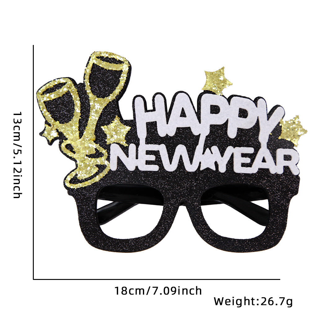 2024 New Year Party Funny Holiday Decorative Glasses Photo Props Glasses Frame