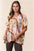 Davi & Dani Floral Printed V Neck Short Sleeve Loose Fit Top