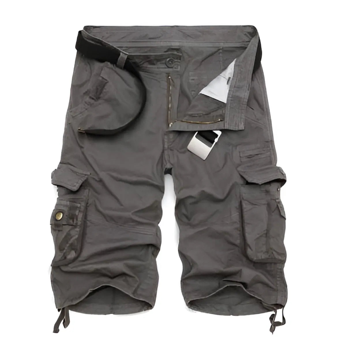 Military Camouflage Denim Cargo Shorts