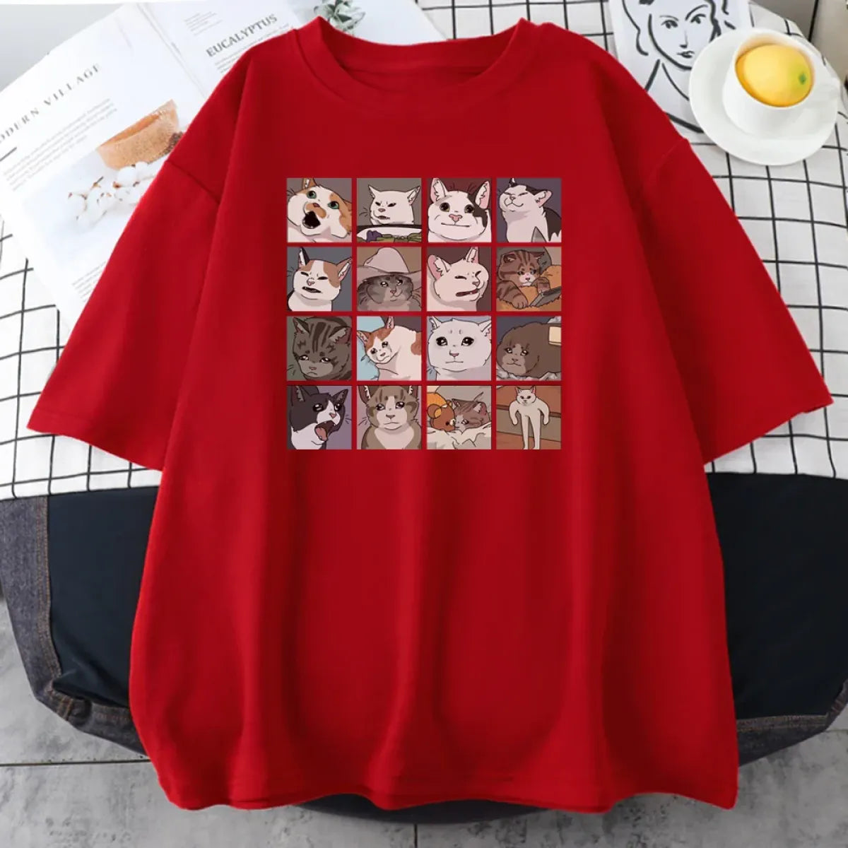 Cats Puzzle Printed T-shirt