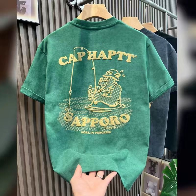 American-style Heavy Short-sleeved T-shirt Men's Summer High Sense