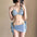 Chain Halter Bikini Set with Skirt – Korean 3PCS Beach Swimwear