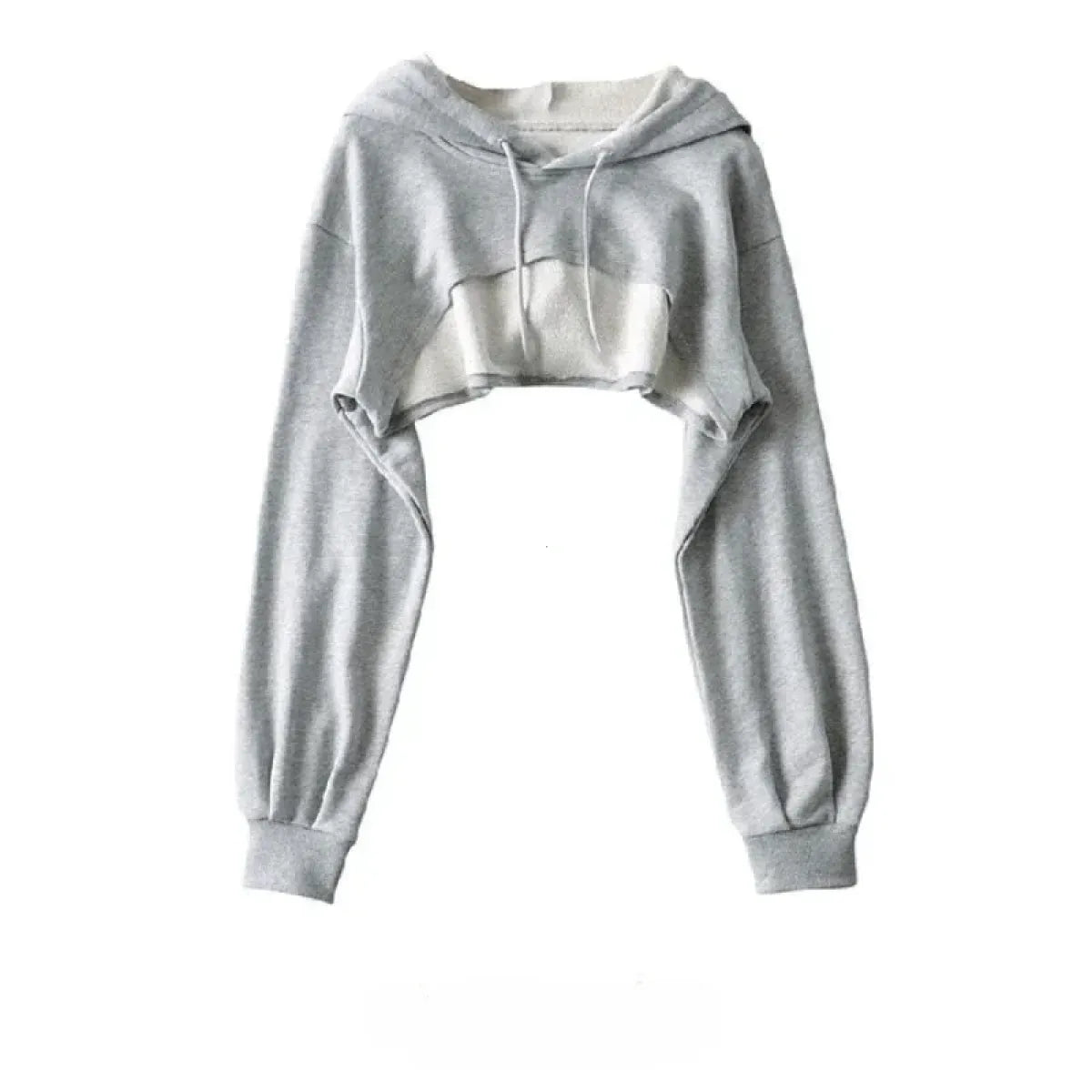 Cropped Hoodie with Raw Hem