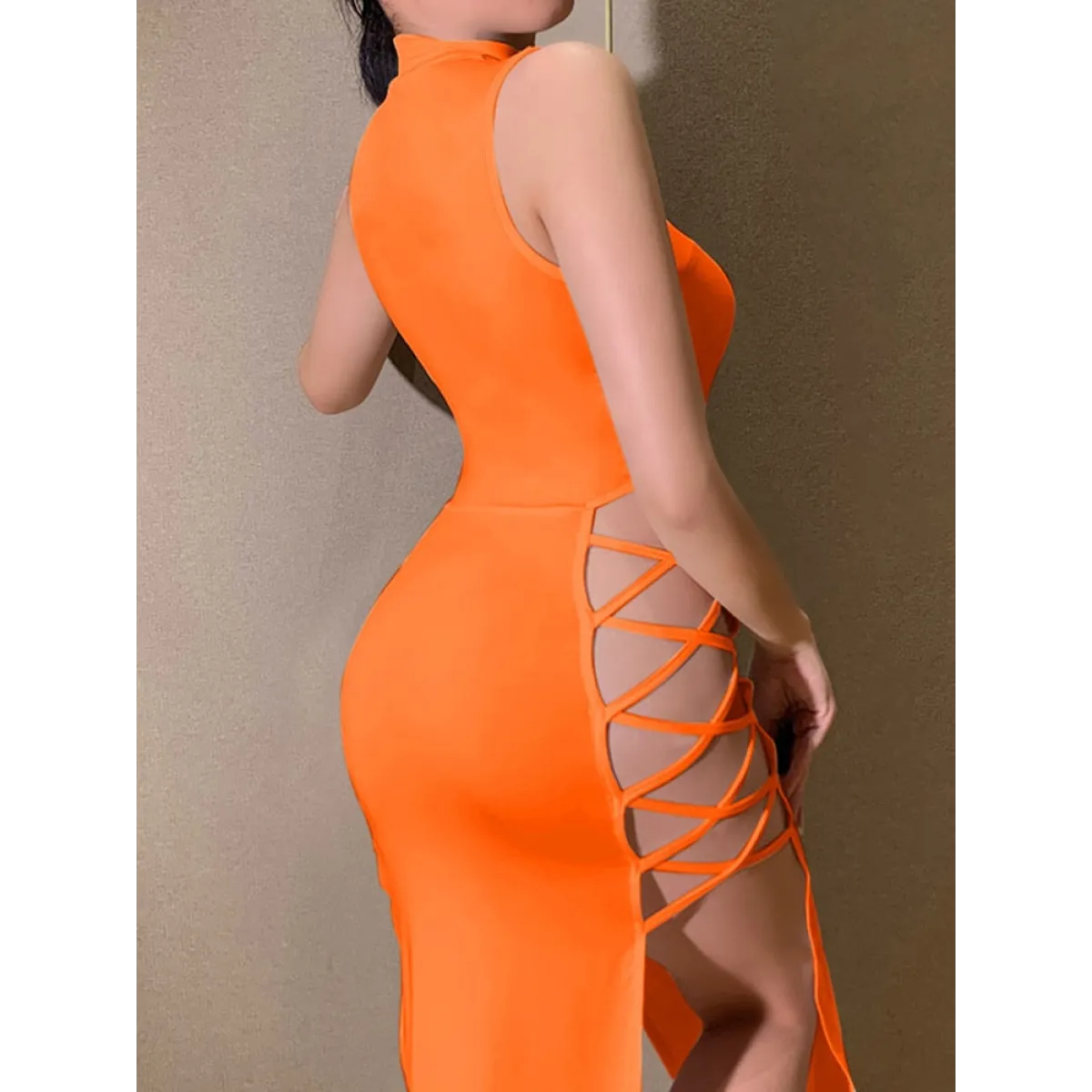 Cryptographic Black Sleeveless Dress