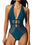 CUPSHE Women's One Piece Swimsuit Bathing Suit Deep V Neck Halter Back Tie Mesh Swimwear