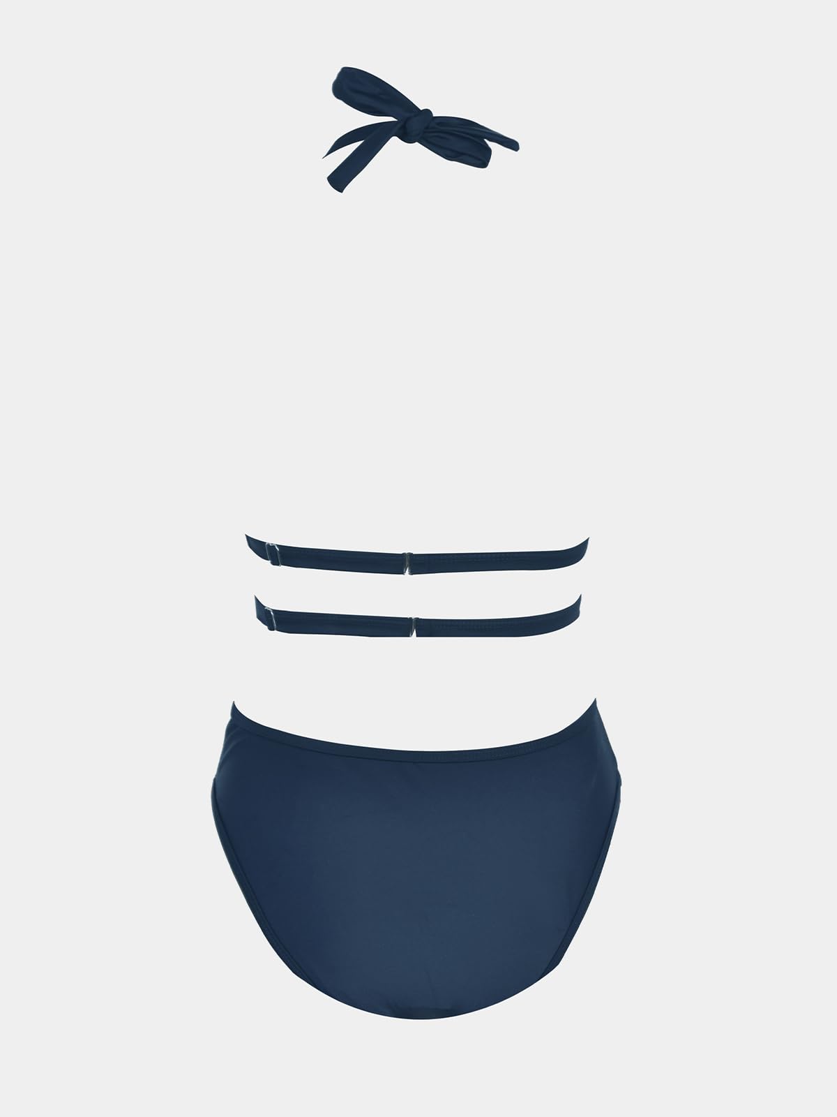 CUPSHE Women's One Piece Swimsuit Bathing Suit Deep V Neck Halter Back Tie Mesh Swimwear