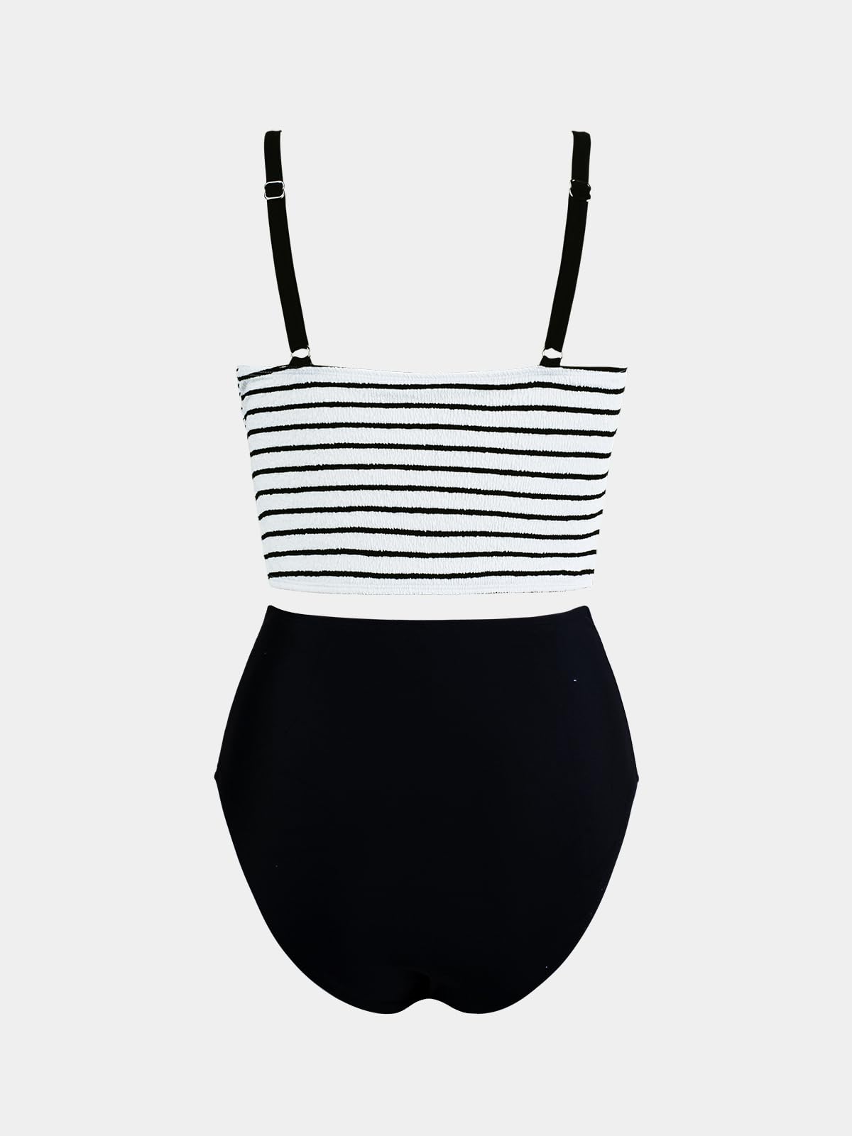 CUPSHE Women's Tankini Sets Square Neck Elastic High Waisted Two Piece Bathing Suits Adjustable Straps Swimwear