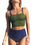 CUPSHE Women's Tankini Sets Square Neck Elastic High Waisted Two Piece Bathing Suits Adjustable Straps Swimwear