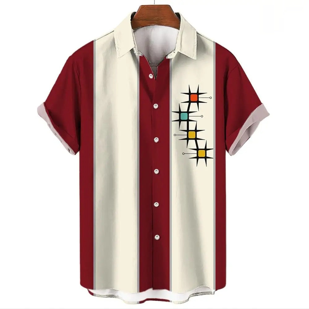 Men's Hawaiian Shirt Casual Button Short Sleeve